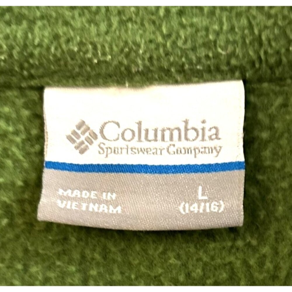 Columbia Green Fleece Benton Springs Columbia Jacket Full Zipper Size L (14/16) - Picture 3 of 8